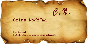 Czira Noémi névjegykártya